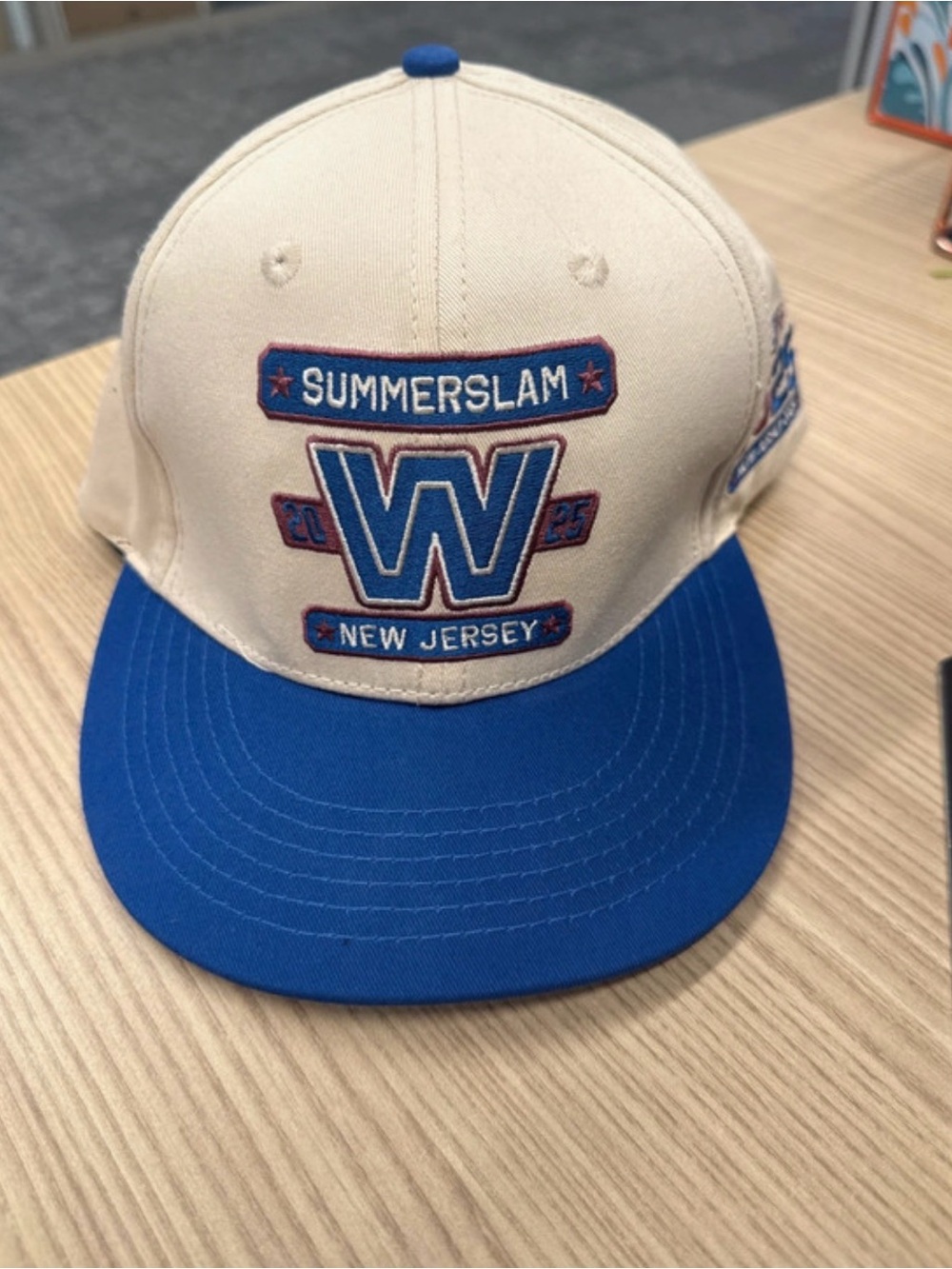 WWE Summerslam New Jersey Two-Tone Cap – Blue & Cream